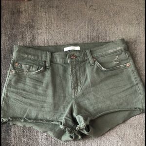 7 for all Mankind Denim Cut-off shorts Green 26